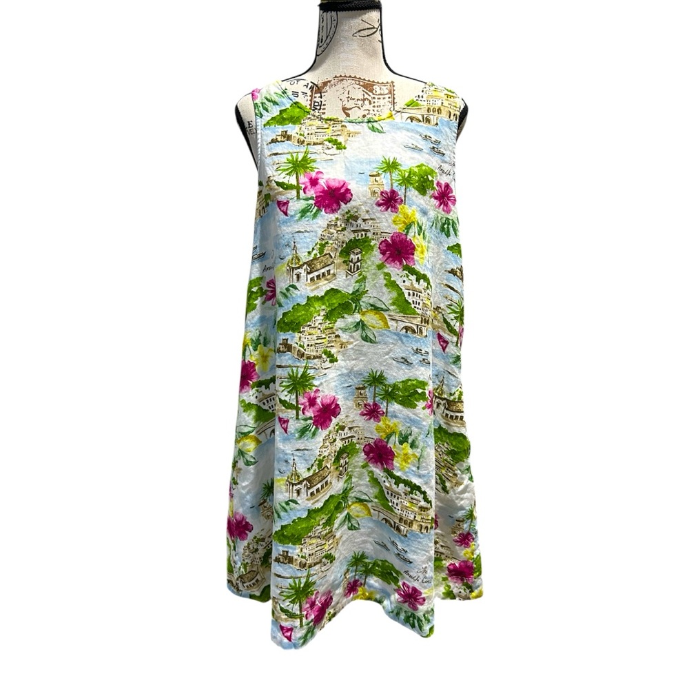 Dalia Macphee NWT and Cynthia Rowley label 100% linen tropical dress medium